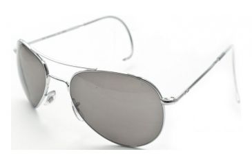 Image of AO II 8-Base Sunglasses, Silver, Comfort Cable, Gray Poly Lens, 52mm, Small S-CCP-CC-52