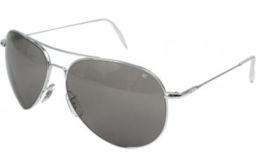 Image of Ao Ii 8 Base Sunglasses Silver Wire Spatula Gray Poly Lens 55mm Smmed S Ccp Ws 55