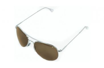 Image of AO II 8-Base Sunglasses, Silver, Wire Spatula, HC Amber Lens, 58mm, Large S-HCBP-WS-58