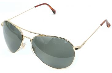 Image of AO II 8-Base Sunglasses, Gold, Wire Spatula, Grey Poly Lenses, 58mm, Polarized G-CCGPP-WS-58