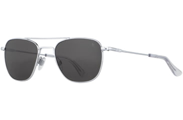 Image of AO Original Pilot 2 Sunglasses, Silver Frame, Gray Glass Lens, Standard Temple, 55-20-145, OP-255STCLGYG