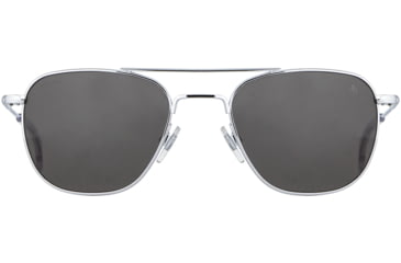 Image of AO Original Pilot 2 Sunglasses, Silver Frame, Gray Nylon Polarized Lens, Standard Temple, 52-20-140, OP-252STCLGYN-P