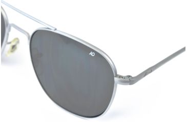 Image of AO Original Pilot Sunglasses, Bayonet, Matte Chrome Frame, CC Gray Poly Lens, Polarized, 55mm, 30196