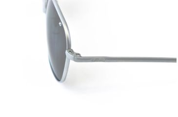 Image of AO Original Pilot Sunglasses, Bayonet, Matte Chrome Frame, CC Gray Poly Lens, Polarized, 55mm, 30196