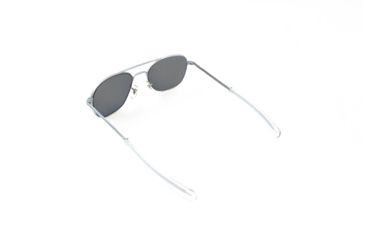 Image of AO Original Pilot Sunglasses, Bayonet, Matte Chrome Frame, CC Gray Poly Lens, Polarized, 55mm, 30196