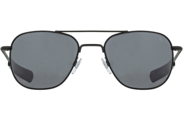 Image of AO Original Pilot Sunglasses, Black Frame, 57 mm True Color Gray AOLite Nylon Lenses, Bayonet Temple,738921562207