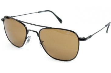 Image of AO Original Pilot Sunglasses, Black, Wire Spatula, Brown Glass Lens, 55mm, Polarized B-CBPG-WS-55