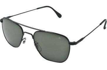 Image of AO Original Pilot Sunglasses, Black, Wire Spatula, Green Glass Lenses - 52mm B-TCGG-WS-52