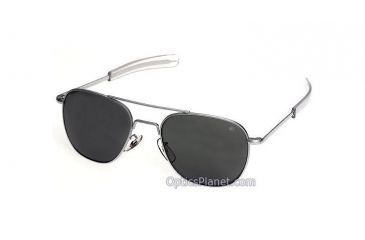 Image of Open Box, Dealer Demo, AO Original Pilot Sunglasses, Bayonet, Matte Chrome Frame, CC Gray Poly Lens, Polarized, 52mm, 30064