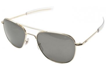 Image of Open Box, Dealer Demo, AO Original Pilot Sunglasses, Bayonet, Gold Frame, True Color Gray Glass Lens, Polarized, 52mm, 32100