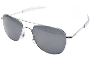 Image of Open Box, Dealer Demo, AO Original Pilot Sunglasses, Bayonet, Silver Frame, True Color Gray Glass Lens, Polarized, 55mm, 32124