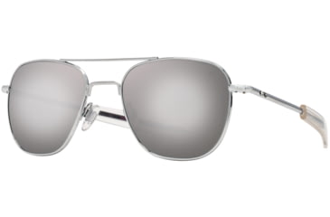 Image of AO Original Pilot Sunglasses, Silver Frame, 52 mm SunFlash Silver Mirror AOLite Nylon Lenses, Bayonet Temple,738921564645