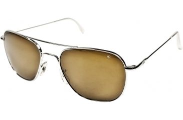 Image of AO Original Pilot Sunglasses, Silver, Wire Spatula, Brown Glass Lens, 57mm S-CBPG-WS-57