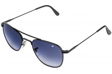 Image of AO Original Pilot Sunglasses, Wire Spatula, Black Frame, Polycarbonate Gradient Blue Lens, 52mm, 30037