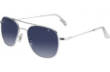 Image of AO Original Pilot Sunglasses, Wire Spatula, Silver Frame, Polycarbonate Gradient Blue Lens, 55mm, 32348