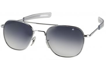 Image of AO Original Pilot Sunglasses, Wire Spatula, Silver Frame, Polycarbonate Gradient Grey Lens, 57mm, 30262
