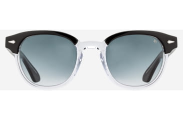 Image of AO Times Sunglasses, Black Crystal Frame, SunVogue Gray Gradient AOLite Nylon Lenses, Polarized, 47-21-145, TIM347ST--GGN-P
