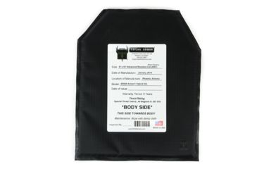 Image of AR500 Armor Level IIIA 8x10 Hybrid ASC Soft Body Armor Plate, Black 3A8X10H