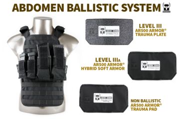 Image of AR500 Armor Level IIIA 9.5x6 Hybrid Soft Abdominal Ballistic System Armor Plate, Black 3A956H