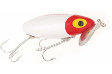 Image of Arbogast Jitterbug Topwater Lure, 3in, 5/8 oz, Floating, White/Red Head, G650-01