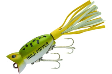 Image of Arbogast Hula Popper Topwater Popper, 2in, 3/8 oz, Floating, Frog White Belly, G760-YWS
