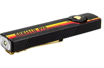 Image of Olight Arkfeld Pro Black/Racing Stripes 1/15/100/420/1,300 Lumens, White LED, Green Laser, UV Light, ARKFELD-PRO-C3R-RSC