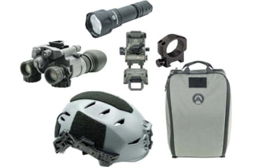 Image of Armasight BNVD-51 1x Gen 3 IIT, Dual-Channel Night Vision Goggles, White Phosphor IIT, Gray w/Team Wendy EXFIL LTP Bump Helmet Rail 3.0, Armasight Gray, XL