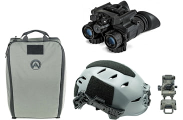 Image of Armasight BNVD-51 Premium Kit - BNVD-51 Gen 3 Bravo Ghost White NV Binoculars Blk, Wilcox G95 Mount Gry, OG Helmet Bag Gry, TW EXFIL LTP Helmet Rail 3.0 XL Gry