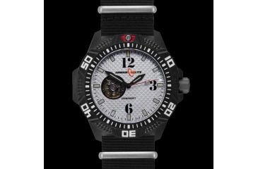Image of Armourlite Caliber Series Automatic White Dial Watch with Black Nylon Band, White AL1202