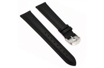 Image of Armourlite Captain Field Watch Band - Leather, Black, Silver Buckle, Small AL300LS