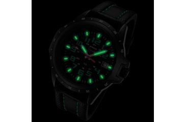 Image of Armourlite ColorBurst Shatterproof Scratch Resistant Glass Green Tritium Watch, Black/Green, Small AL208