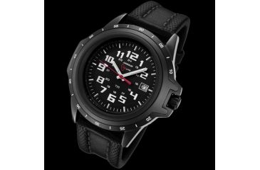 Image of Armourlite ColorBurst Shatterproof Scratch Resistant Glass Green Tritium Watch, Black/White, Small AL210