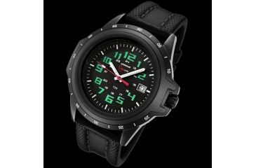 Image of Armourlite ColorBurst Shatterproof Scratch Resistant Glass Green Tritium Watch, Black/Green, Small AL223