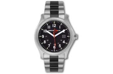 Image of Armourlite Field Series AL101-BLK Swiss Made Tritium Illuminated Watch with Shatterproof Armourglass, Raw Steel Case, Black Dial, 42mm, AL101-BLK