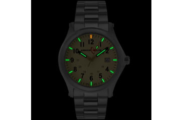 Image of Armourlite Field Series AL102 Swiss Made Tritium Illuminated Watch with Shatterproof Armourglass, Raw Steel Case, Beige Dial, 42mm, AL102