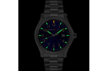 Image of Armourlite Field Series AL103 Swiss Made Tritium Illuminated Watch with Shatterproof Armourglass, Raw Steel Case, Blue Dial, 42mm, AL103
