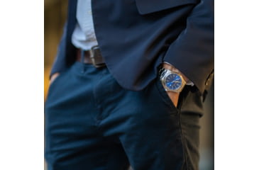 Image of Armourlite Field Series AL103 Swiss Made Tritium Illuminated Watch with Shatterproof Armourglass, Raw Steel Case, Blue Dial, 42mm, AL103