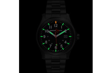 Image of Armourlite Field Series AL104 Swiss Made Tritium Illuminated Watch with Shatterproof Armourglass, Black Case, Black Dial, White Numbers, 42mm, AL104