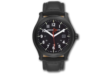 Image of Armourlite Field Series AL114 Swiss Made Tritium Illuminated Watch with Shatterproof Armourglass, Black Case, Black Dial, White Numbers, 42mm, AL114