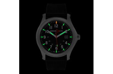 Image of Armourlite Field Series AL131 Swiss Made Tritium Illuminated Watch with Shatterproof Armourglass, Raw Steel Case, Black Dial, 42mm, AL131