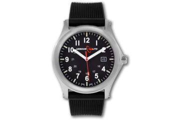 Image of Armourlite Field Series AL131 Swiss Made Tritium Illuminated Watch with Shatterproof Armourglass, Raw Steel Case, Black Dial, 42mm, AL131