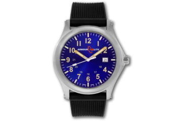Image of Armourlite Field Series AL133 Swiss Made Tritium Illuminated Watch with Shatterproof Armourglass, Raw Steel Case, Blue Dial, 42mm, AL133