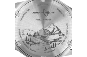 Image of Armourlite Field Series AL141 Swiss Made Tritium Illuminated Watch with Shatterproof Armourglass, Raw Steel Case, Black Dial, 42mm, AL141