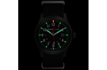Image of Armourlite Field Series AL144 Swiss Made Tritium Illuminated Watch with Shatterproof Armourglass, Black Case, Black Dial, White Numbers, 42mm, AL144