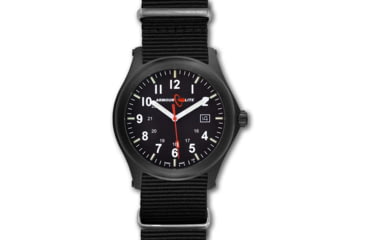 Image of Armourlite Field Series AL144 Swiss Made Tritium Illuminated Watch with Shatterproof Armourglass, Black Case, Black Dial, White Numbers, 42mm, AL144