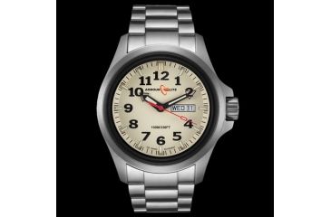 Image of Armourlite Officer Series Stainless Steel Tan Dial Watch, Tan/Silver AL815