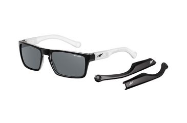 Image of Arnette Specialist Sunglasses, Black On Translucent Clear Frame, Grey Lens-AN4204-03