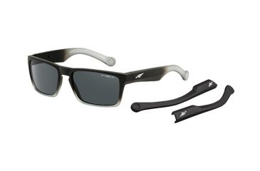 Image of Arnette Specialist Sunglasses, Fuzzy Black To Translucent Grey Frame, Polarized Grey Lens-AN4204-05