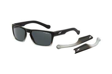 Image of Arnette Specialist Sunglasses, Fuzzy Black To Translucent Grey Frame, Polarized Grey Lens-AN4204-05