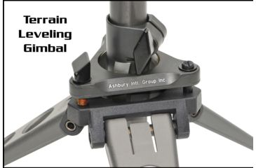 Image of Ashbury Precision Ordnance TACT3, Accupoint Compact Tactical Tripod w/Detachable Base Plate, Tactical Gray 600-41V-0007-00